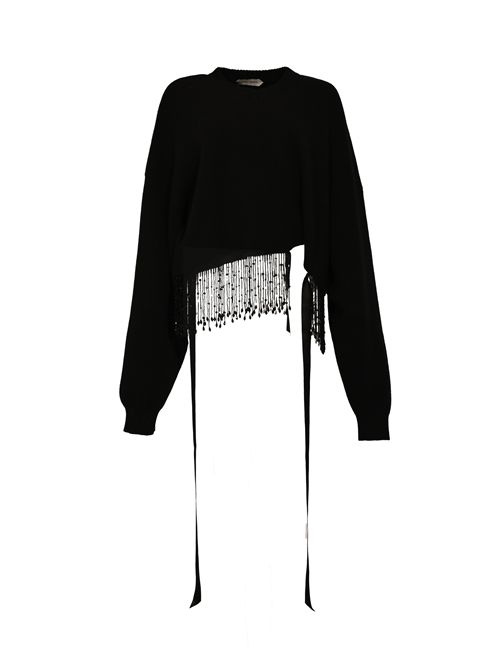 Maglione in misto lana e cashmere con nastri da annodare ALBERTA FERRETTI | A0901 66010555